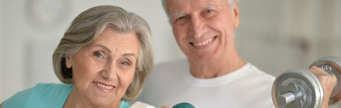 Elderly Couple Working Out
